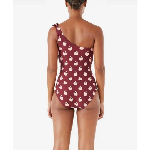 Kate Spade New York  Apple Toss Bunny Tie One Shoulder One-Piece - Picture 3 of 11